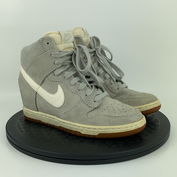 Nike Dunk Sky Hi Gray Hidden Wedge High Top Suede 528899-003 Women's Size 7 - Picture 3 of 12